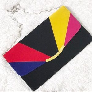 Color Block Vintage Oversized Clutch